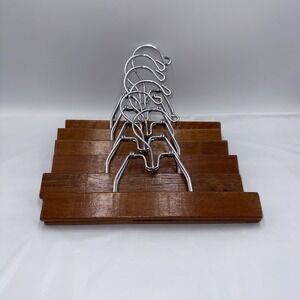 Wooden Pants Hangers Set Of 6 Dark Finish